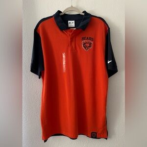 NFL Nike Bears Orange Blue Polo Shirt size L 100% Cotton
